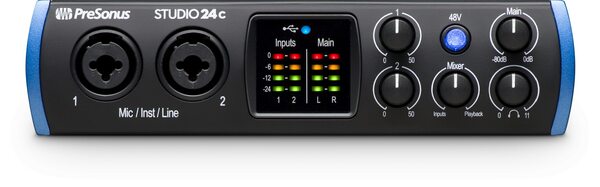 STUDIO 24C 2X2 USB-C AUDIO INTERFACE / 24-BIT/192KHZ, W/2 MIC INPUTS, INCLUDES STUDIO ONE ARTIST SOFTWARE